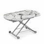 Hanah Home Yan Yari Oval - Mesa de Comedor Extensible de Mármol Blanco y Cromo